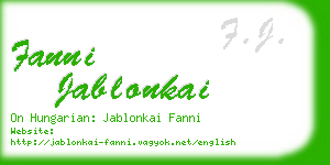 fanni jablonkai business card